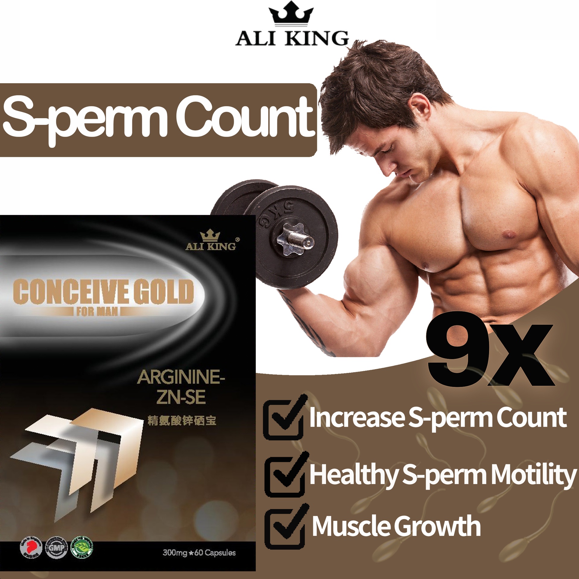 [Ali King]Conceive Gold  L-Arginine+Zinc+Se 精氨酸锌硒宝